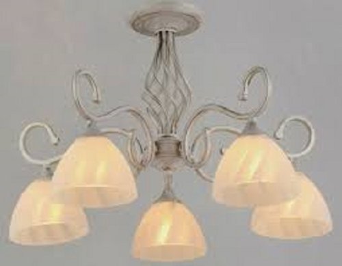 Люстра потолочная пятирожковая Мелодия Света E27 Белое золото картинка 